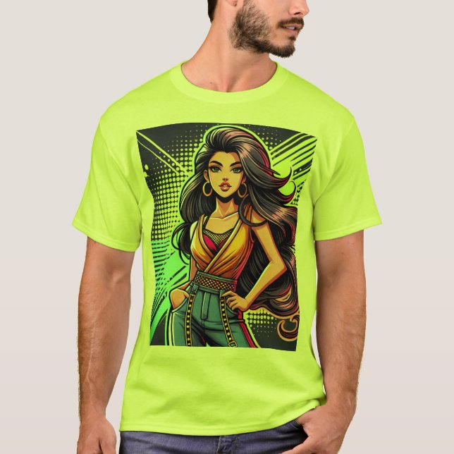  Bold and Beautiful Cartoon Girl T-Shirt Des (Front)