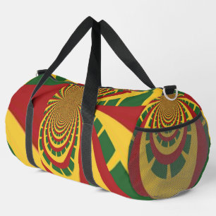 Bold and Beautiful: in Red, Golden, Green Print Duffle Bag