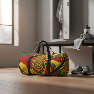 Bold and Beautiful: in Red, Golden, Green Print Duffle Bag