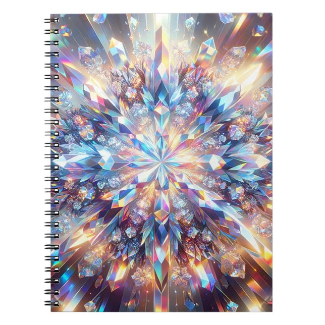 Bold and Bright Holographic Crystal  Notebook (Front)