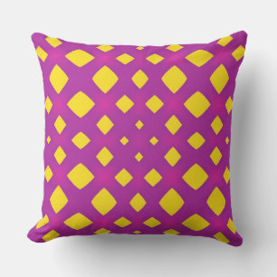 Bold and Bright Purple Yellow Outdoor Cushion