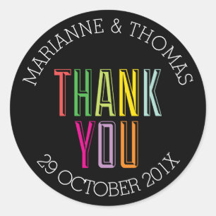 Bold and Bright Thank You Sticker