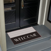 Bold And Classy Black And White Stripe Welcome