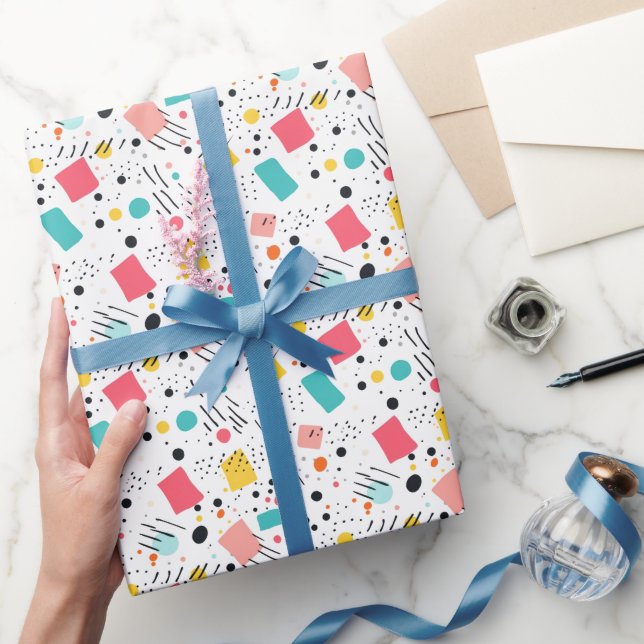 Bold and Colourful Abstract Geometric Wrapping Paper (Gifting)