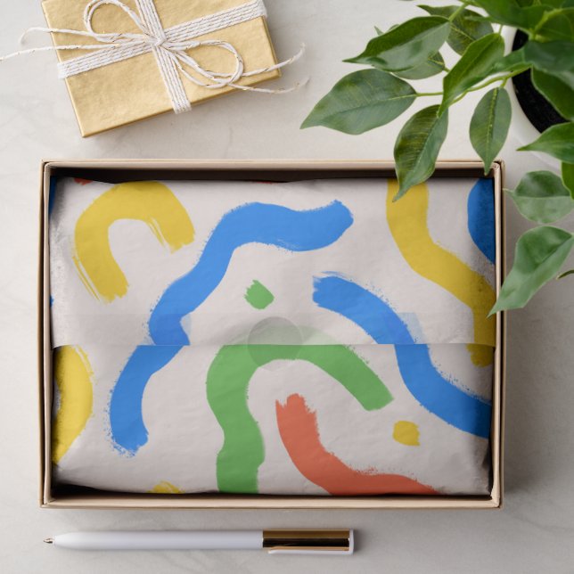 Bold and Colourful Brushstrokes Pattern Tissue Paper (Gift)
