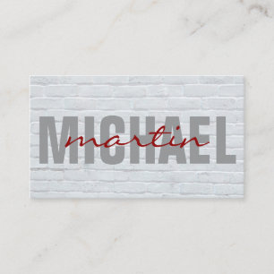 Bold and Cursive Brick Wall Business Card