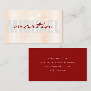 Bold and Cursive Sparkle Background Business Card