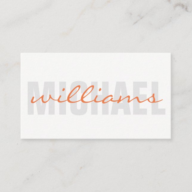 Bold and Cursive Text Business Card (Front)