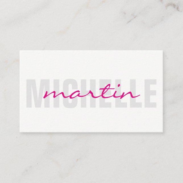 Bold and Cursive Text Business Card (Front)