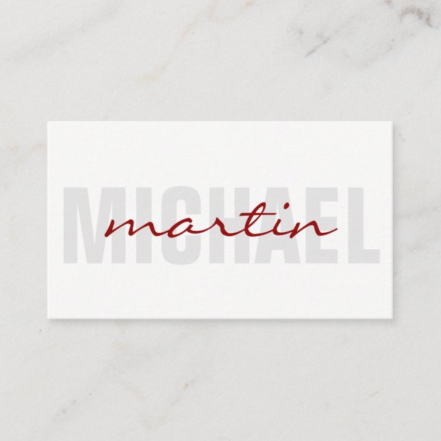 Bold and Cursive Text Business Card (Front)