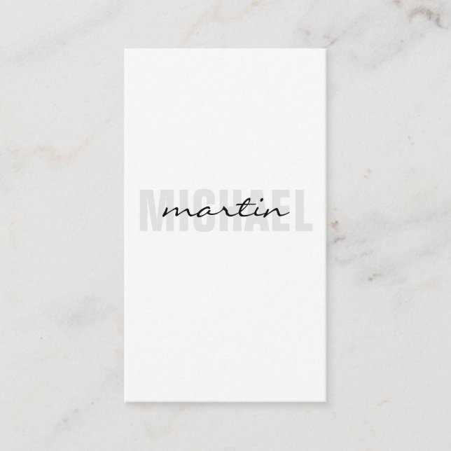 Bold and Cursive Text Business Card (Front)