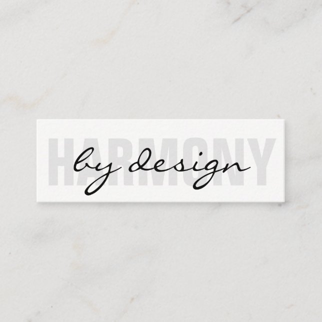 Bold and Cursive Text Mini Business Card (Front)