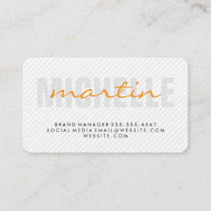 Bold and Cursive Text   Stripes Business Card