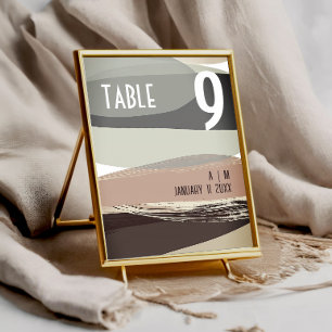 Bold and Edgy Olive Green Wedding Table Number