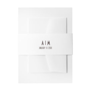Bold and Edgy Wedding Monogram Invitation Belly Band