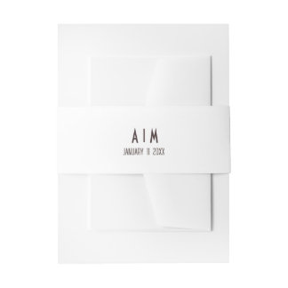Bold and Edgy Wedding Monogram Invitation Belly Band