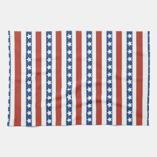 Bold and Fun 4th of July Stars and Stripes Pattern Tea Towel