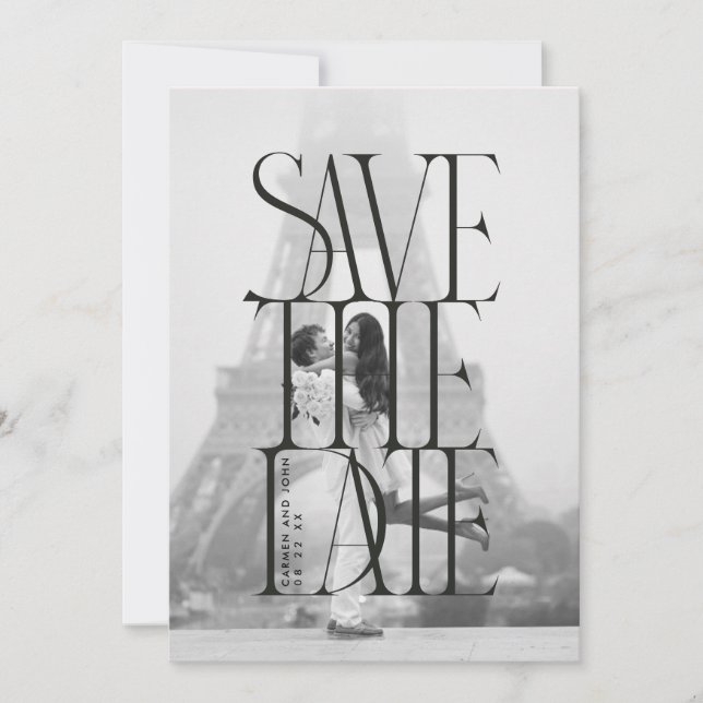 Bold and Modern Serif Save the Date photo  Invitation (Front)