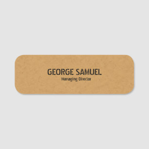 Bold and Moulded Construction Business Classic Name Tag