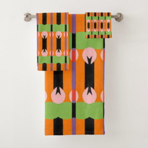 bold and punchy retro-modern vibe bath towel set