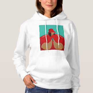 Bold and Stylish Girl in Red Hoodie