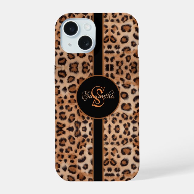 Bold and Stylish: Personalised Leopard Print  Case (Back)
