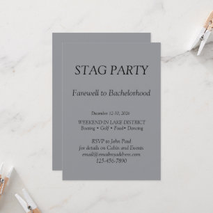 Bold and stylish STAG PARTY Invitation
