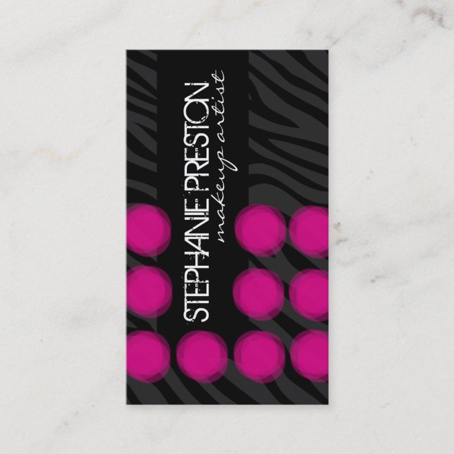 Bold and Stylish Zebra Print Business Card (Front)