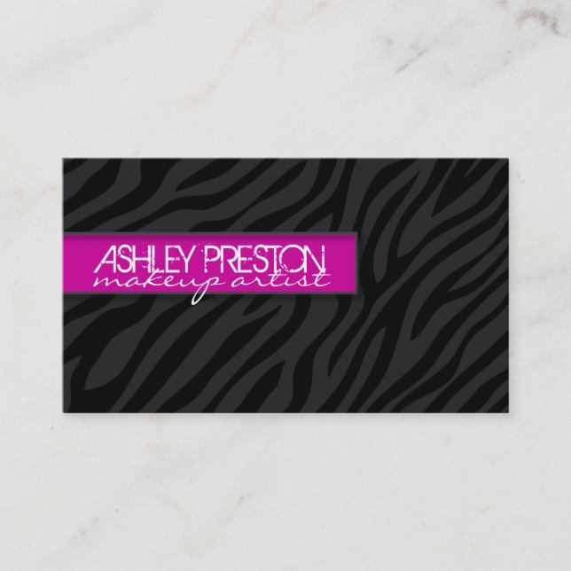 Bold and Stylish Zebra Print Business Card (Front)