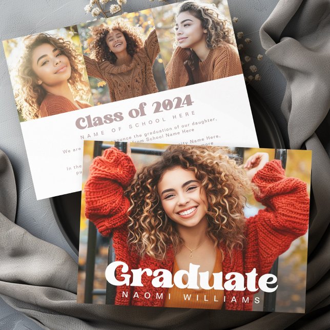 Bold any colour font 4 photo graduation announcement (Bold any color font 4 photo graduation announcement)