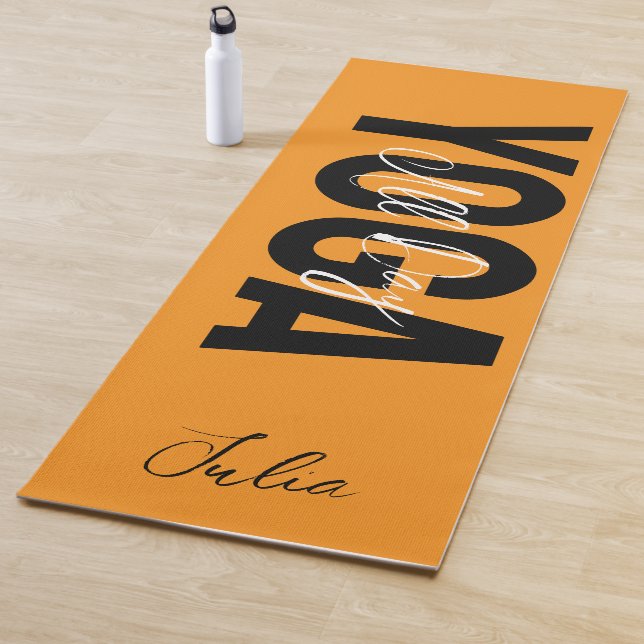 Bold Any Colour Personalised Name Yoga Mat (In Situ)