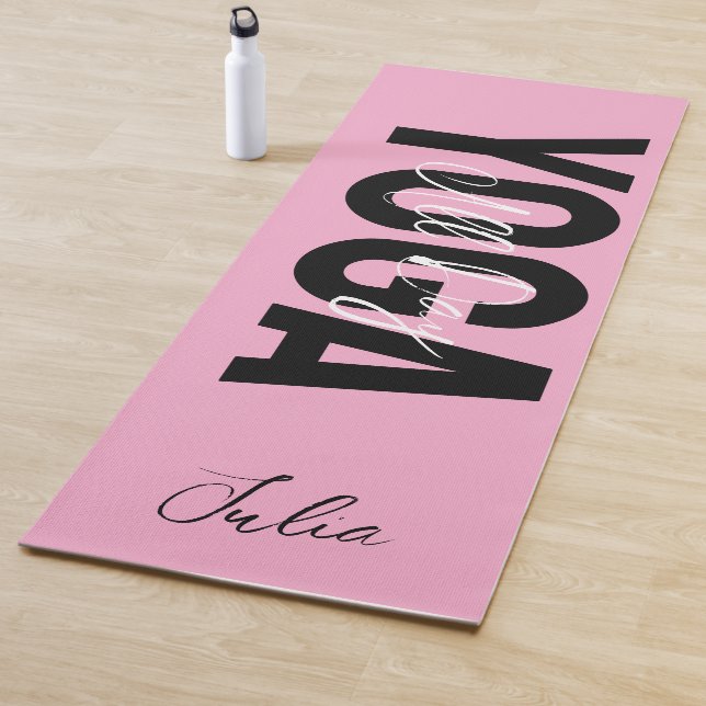 Bold Any Colour Personalised Name Yoga Mat (In Situ)