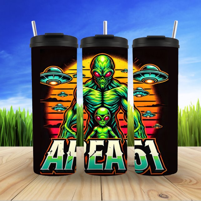 Bold Area 51 Alien Design Thermal Tumbler (Creator Uploaded)