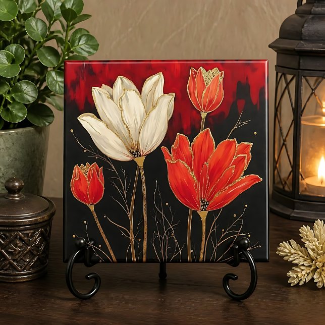 Bold Art Deco Tulips Tile (Creator Uploaded)