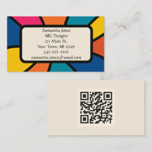 Bold, Artistic, & Vibrant QR Code Business Card