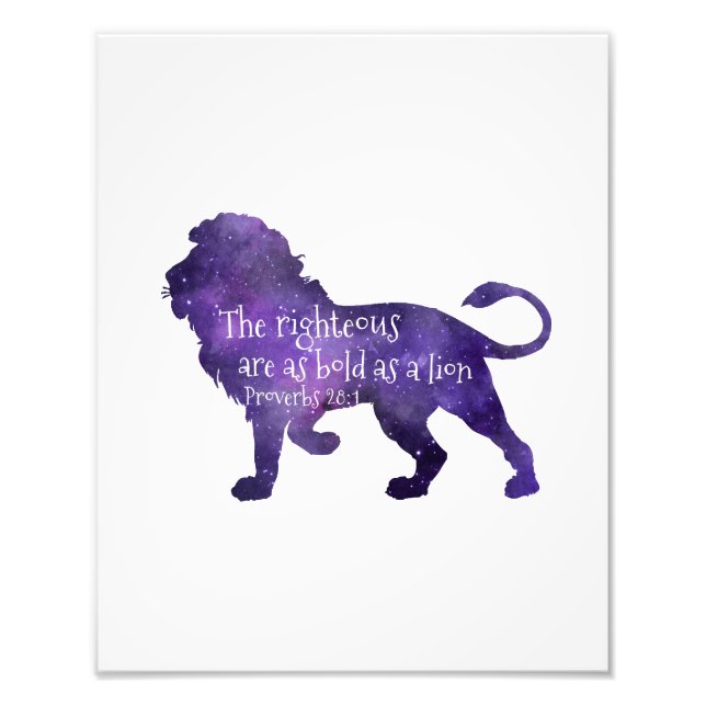 Bold As A Lion - Bible Verse Photo Print (Front)