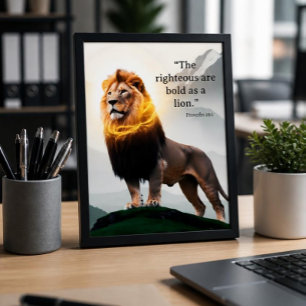 Bold as a Lion Proverbs 28:1 Poster