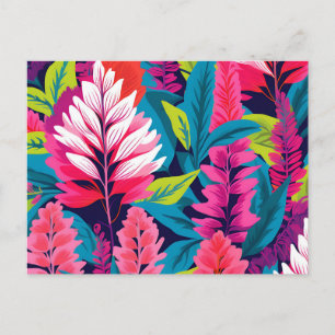 Bold Astilbe Floral Pop Art Pattern Postcard