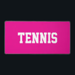 Bold Athletic Fun White TENNIS Text On Bright Pink Desk Mat<br><div class="desc">This sporty bold design features white athletic text against bright pink background.  The colors and text in this design can be personalized.</div>