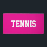 Bold Athletic Fun White TENNIS Text On Bright Pink Desk Mat<br><div class="desc">This sporty bold design features white athletic text against bright pink background.  The colors and text in this design can be personalized.</div>