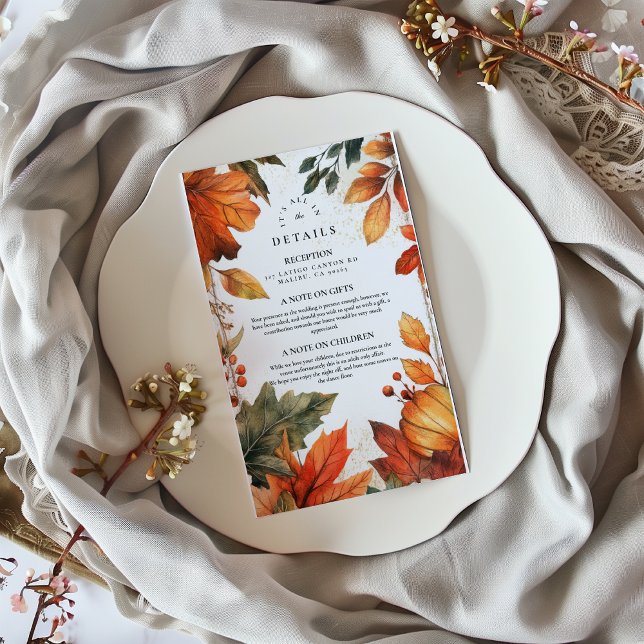 Bold Autumn Leaves Wedding Enclosure Card (Creator Uploaded)