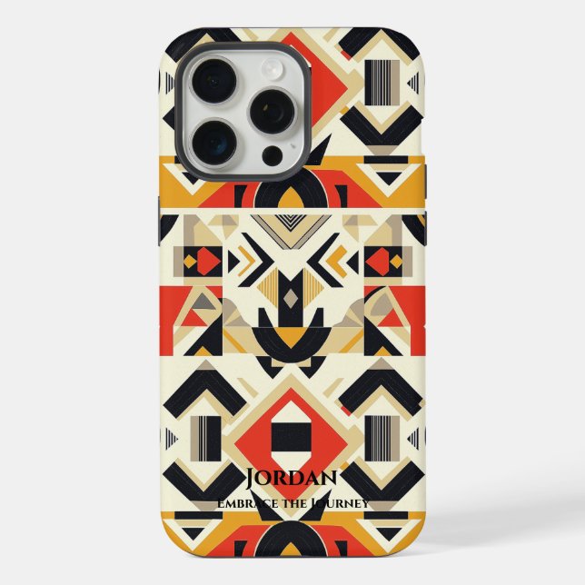Bold Aztec Geometry – Vibrant Tribal Patterns iPhone Case (Back)