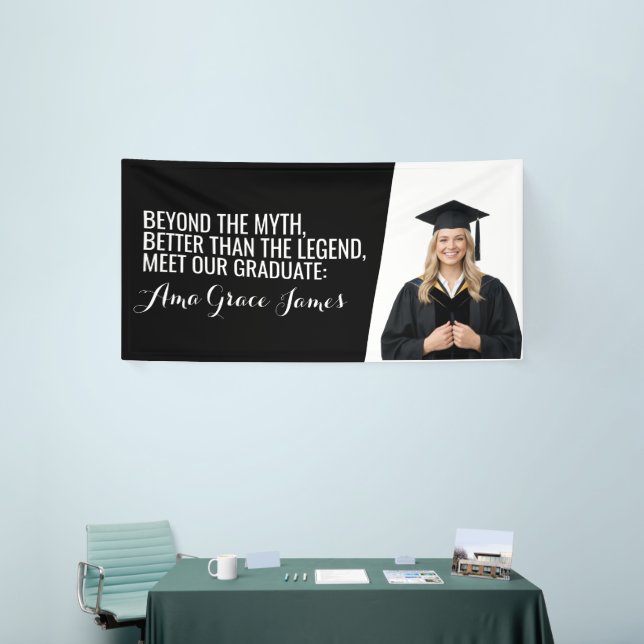 Bold B&W Graduation Backdrop Banner (Tradeshow)