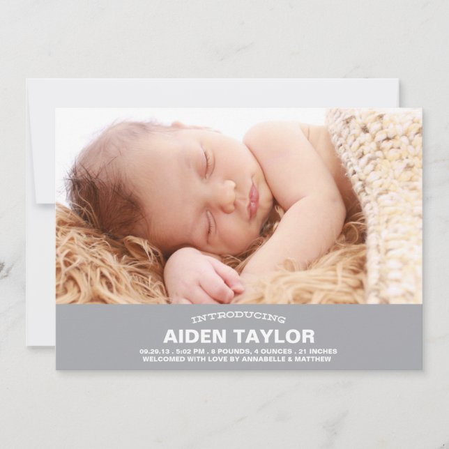 Bold Baby Birth Announcement (Front)