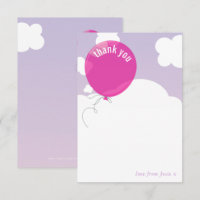 BOLD BALLOON thank you note purple sky pink
