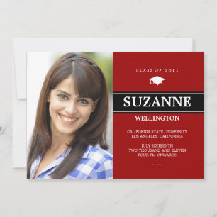 Bold Bar 1 Photo Graduation Announcement