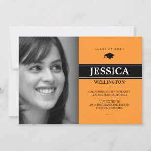 Bold Bar 1 Photo Graduation Announcement