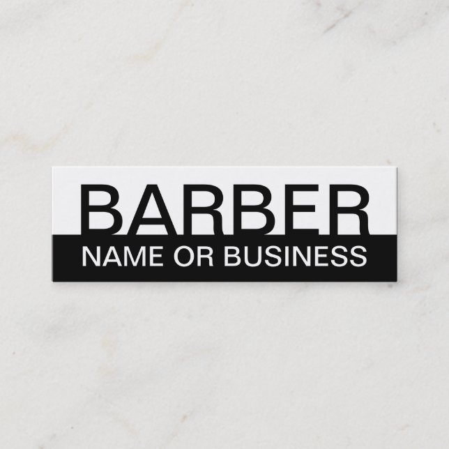 bold BARBER Mini Business Card (Front)