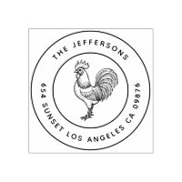 Bold Barnyard Chic Rooster Family Address