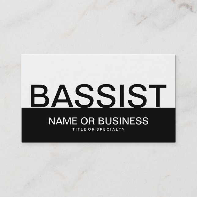 bold BASSIST Business Card (Front)